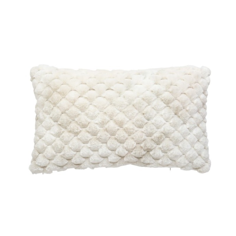 Coussin fourrure "Adriel" Beige, 38x58 cm