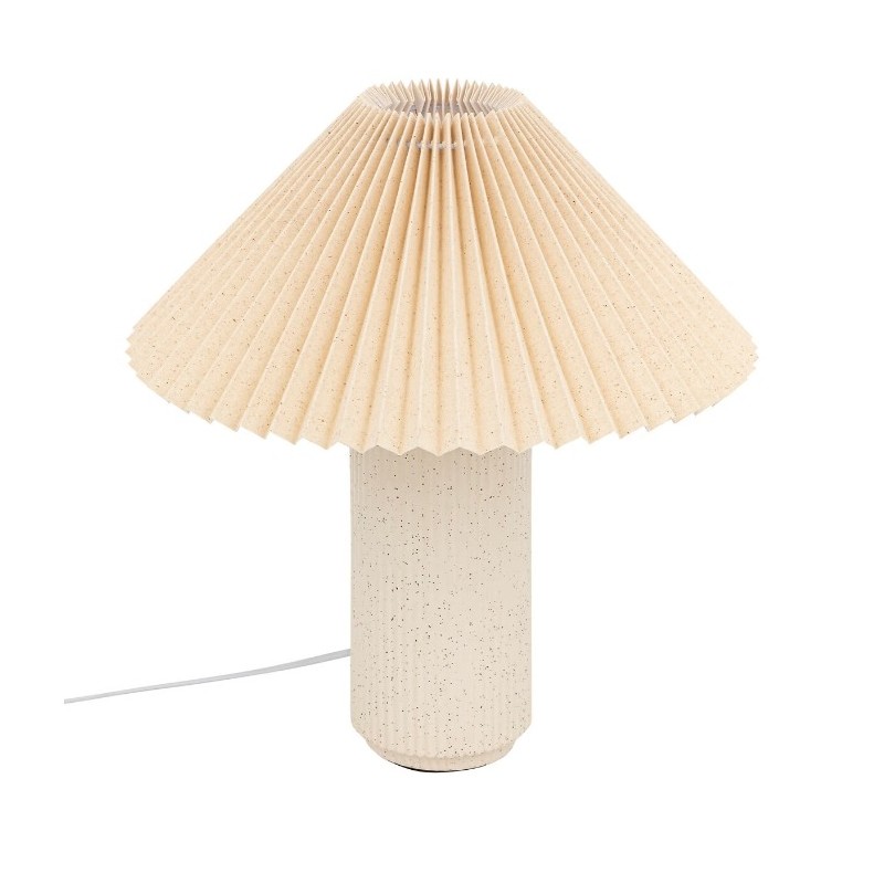 Lampe à poser Porcelaine, Beige, H.38 cm