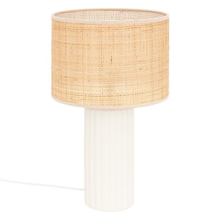 Lampe céramique, Blanc, H.47 cm,Lampes de table