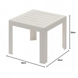 GROSFILLEX Miami Table,tables de jardin, Blanc, 40 x 40 cm