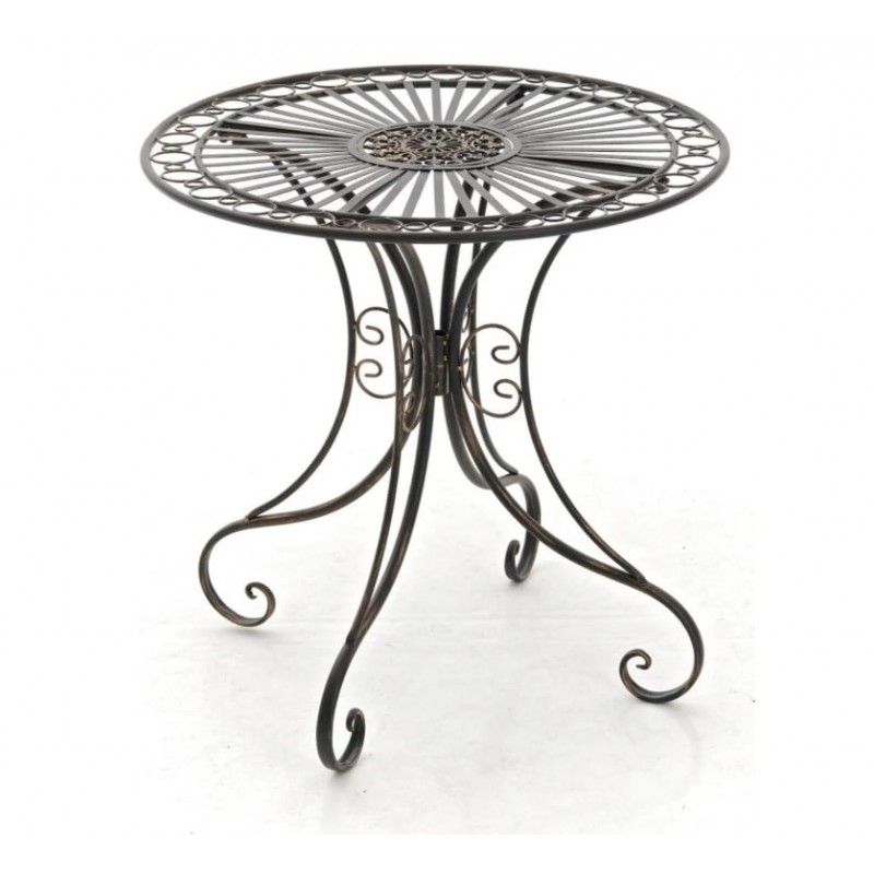 Table de Jardin en Fer Forgé Hari - Table de Terrasse au Style Antique