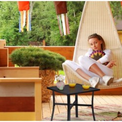 Relaxdays Table de Jardin carrée, Balcon et terrasse