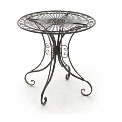 Table de Jardin en Fer Forgé Hari - Table de Terrasse au Style Antique