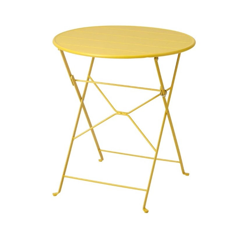 Table, extérieur, tables de jardin,jaune, 65 cm