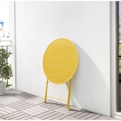 Table, extérieur, tables de jardin,jaune, 65 cm