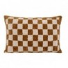 Coussin damier "Itha" Jaune ocre, 38x58 cm