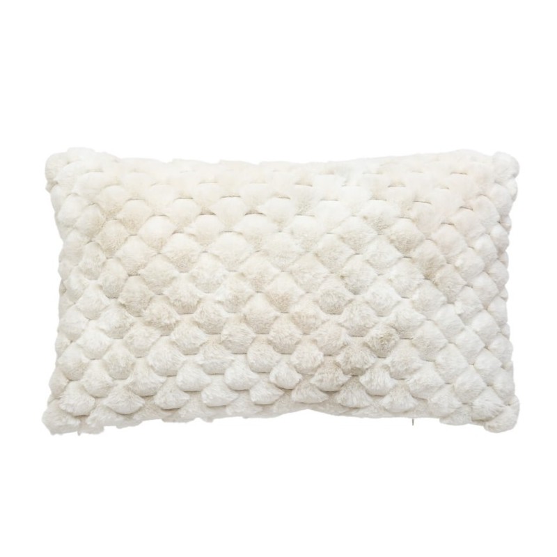 Coussin fourrure "Adriel" Beige, 38x58 cm