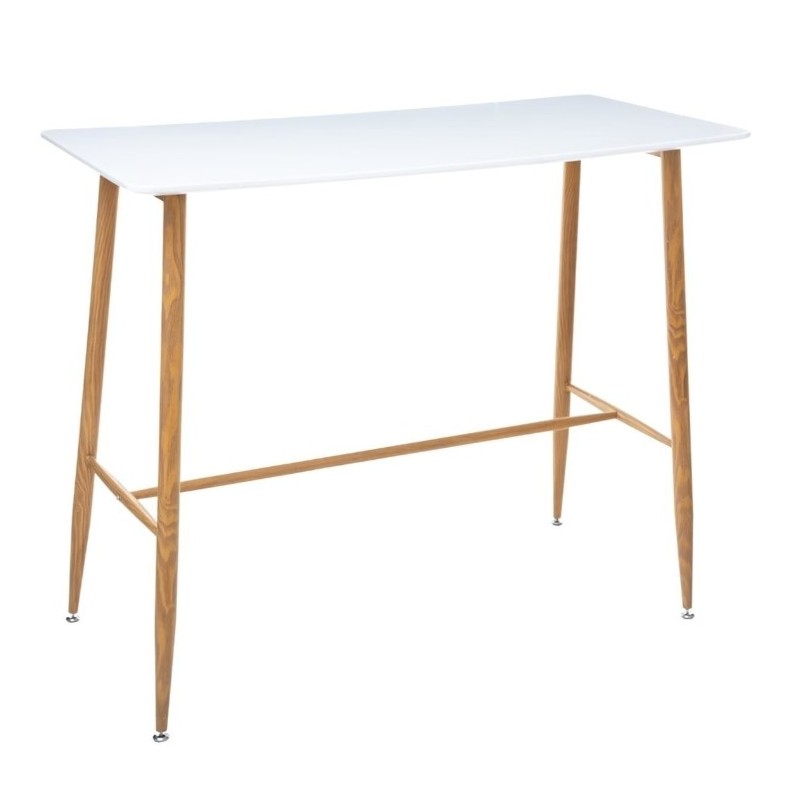 Table à manger bar "Roka" Blanc, L.120 cm