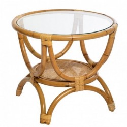 Table d'appoint "Farah" Rotin, D.59 cm