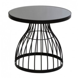 Table d'appoint "Kushi" Noir, D.55 cm