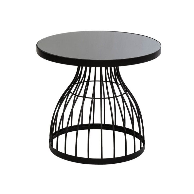 Table d'appoint "Kushi" Noir, D.55 cm