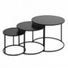 Lot de 3 tables d'appoint "Noan" Noir, L.54/45/35 cm