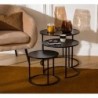 Lot de 3 tables d'appoint "Noan" Noir, L.54/45/35 cm