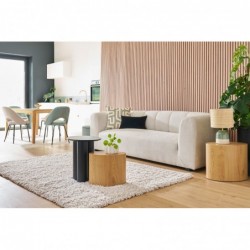 Table d'appoint design bois noir L44 cm