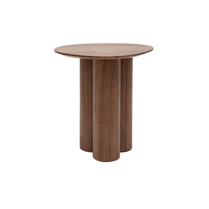 Table d'appoint design bois foncé noyer L44 cm