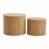 Tables basses gigognes ovales scandinaves bois(lot de 2)