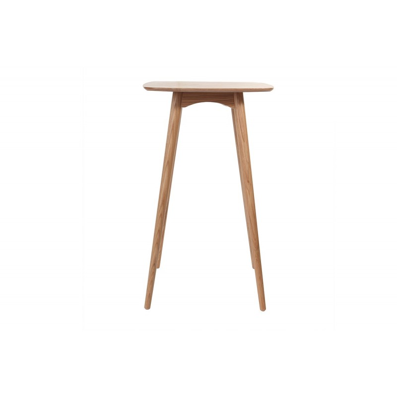 Table haute carrée frêne scandinave L60 cm