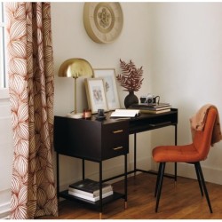 Ensemble bureau + chaise -1 bureau 2 tiroirs et 1 chaise ambre