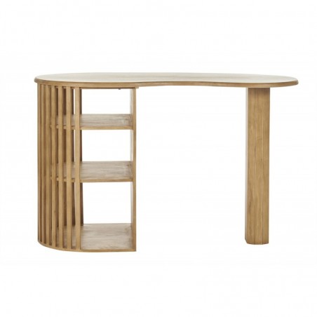 Ilot - table de bar avec rangements en bois manguier massif H90 cm