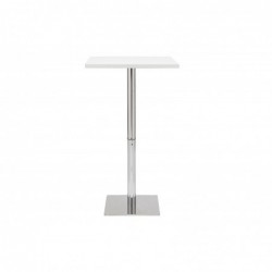 Table de bar design carrée blanche L60 cm JACK