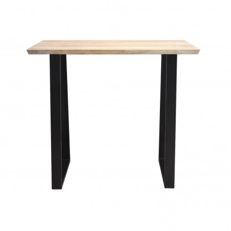 Table de bar en bois manguier massif et métal noir L120 cm