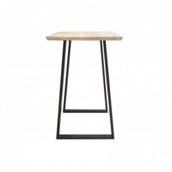 Table de bar en bois manguier massif et métal noir L120 cm