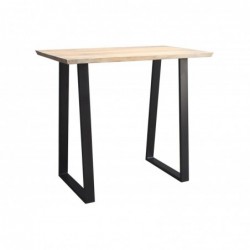 Table de bar en bois manguier massif et métal noir L120 cm