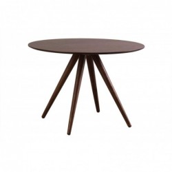 Table à manger ronde design noyer D106 cm