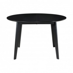 Table à manger design extensible ronde noire L120-150 cm