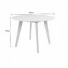 Table scandinave ronde blanc et bois D100 cm