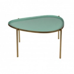 Tables basses gigognes laquées vert-cyan et vert (lot de 3)