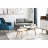 Tables basses gigognes scandinaves bois clair chêne et blanc (lot de 2)