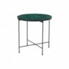 Table basse ronde en céramique vert foncé et métal noir D50 cm