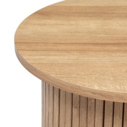 Table à café "Colva" Placage effet bois, D.45 cm