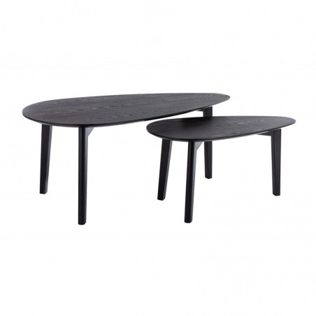 Tables basses gigognes bois noir (lot de 2) ARTIK