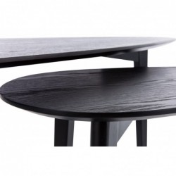 Tables basses gigognes bois noir (lot de 2) ARTIK