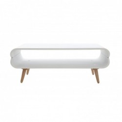 Table basse rectangulaire scandinave blanc et bois clair L118 cm