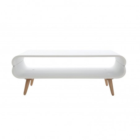 Table basse rectangulaire scandinave blanc et bois clair L118 cm