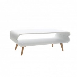 Table basse rectangulaire scandinave blanc et bois clair L118 cm