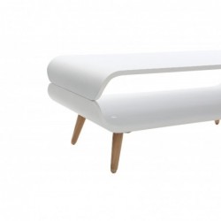 Table basse rectangulaire scandinave blanc et bois clair L118 cm