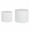 Tables basses gigognes ovales design finition blanc laqué brillant (lot de 2)