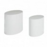 Tables basses gigognes ovales design finition blanc laqué brillant (lot de 2)