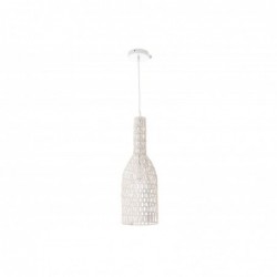 Suspension design en rotin blanc D19 cm