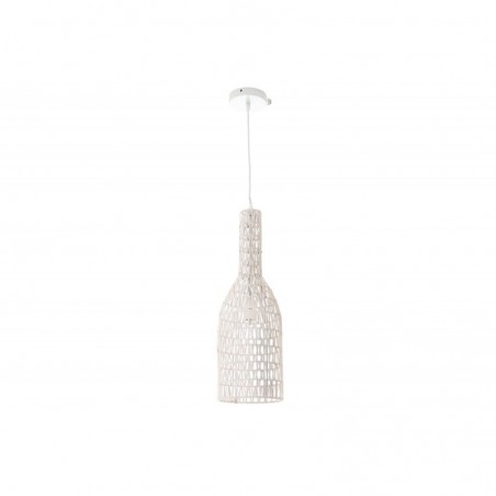 Suspension design en rotin blanc D19 cm