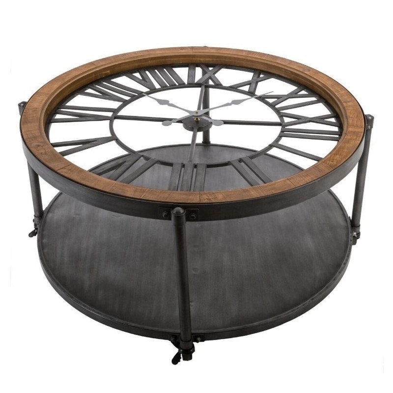 Table basse "Chrono" Noir, D.90 cm