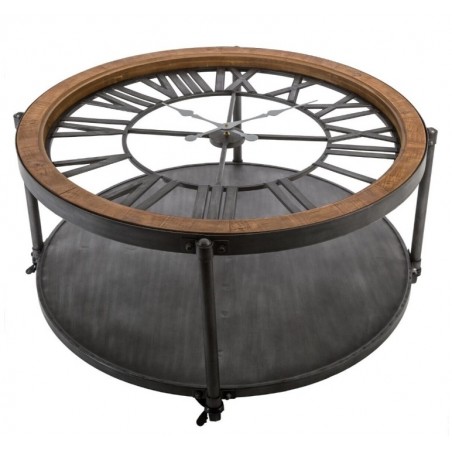 Table basse "Chrono" Noir, D.90 cm