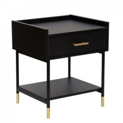 Table de chevet "Tedy" Noir, H.53 cm