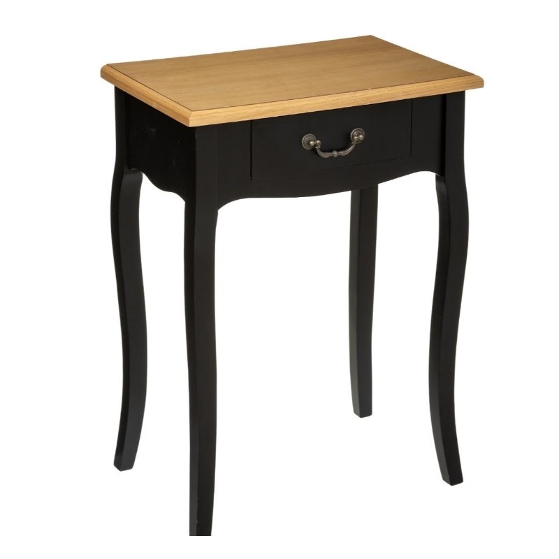 Table de chevet "Chrysa" Noir, H.65,5 cm