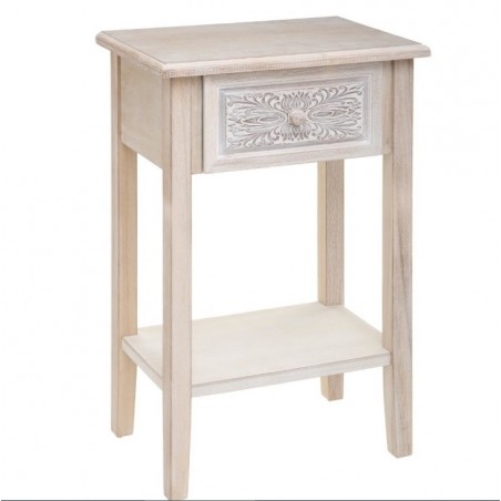 Table de chevet "Hina" Blanc, H.67,5 cm