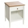 Table de chevet "Solen" Bois, Blanc, H.61 cm